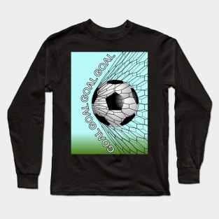 Soccer Ball In Goal Net Long Sleeve T-Shirt